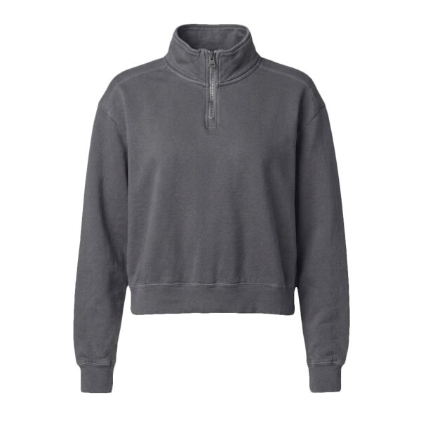 Women's Garment-Dyed Mid-Length Quarter-Zip Sweatshirt Thumbnail